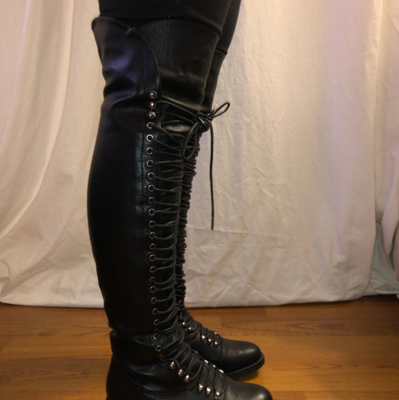 Travis | Shoes | Military Lace Up Thigh 